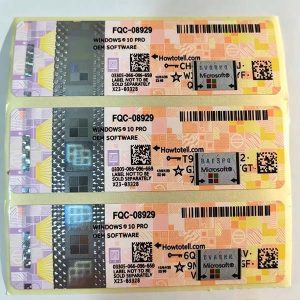 Windwos 10 pro oem coa sticker